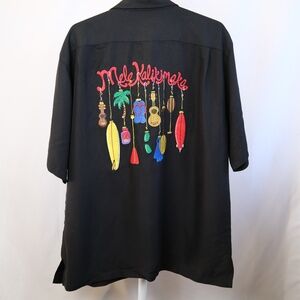 Go Barefoot Mens X-mas Mele Kalikimaka Embroidered Shirt Size XXXL